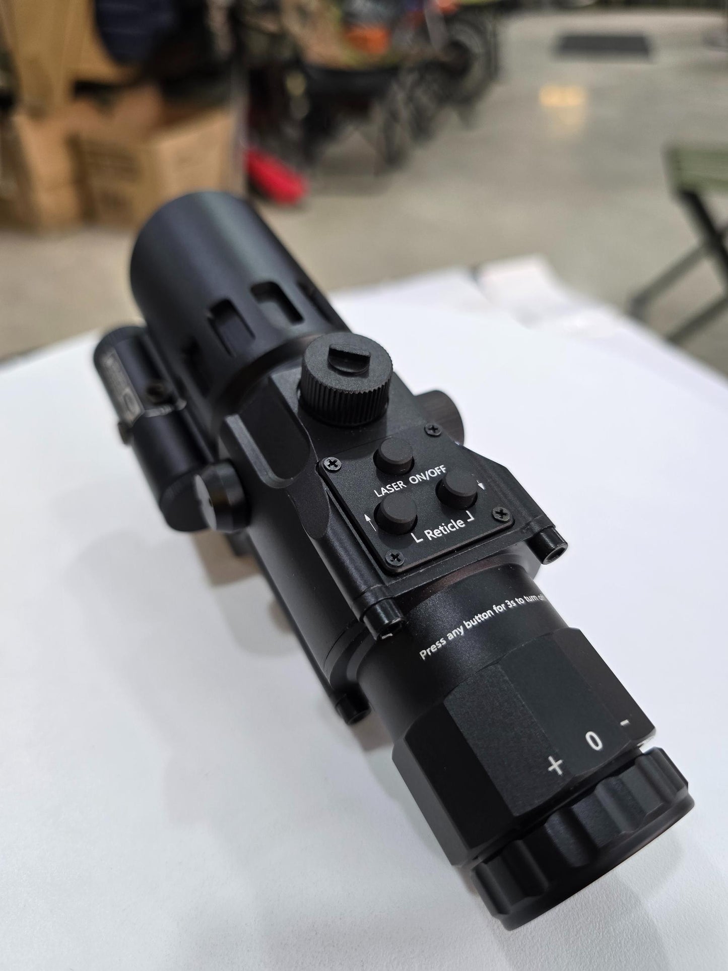 Compact Prism Scope | 4X32 Optics Rifle Scope with Red Laser 7 Brightness Levels Red