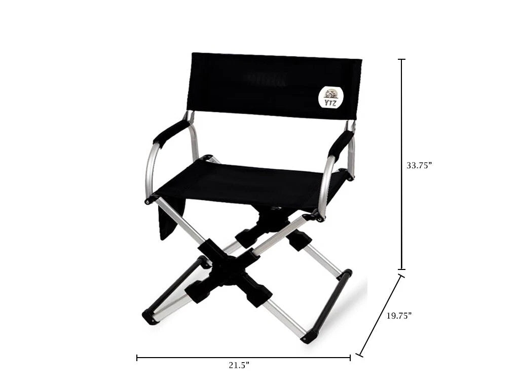 Outdoor Pico Arm Chair, Folding Director's Chair with Carry Bag Black