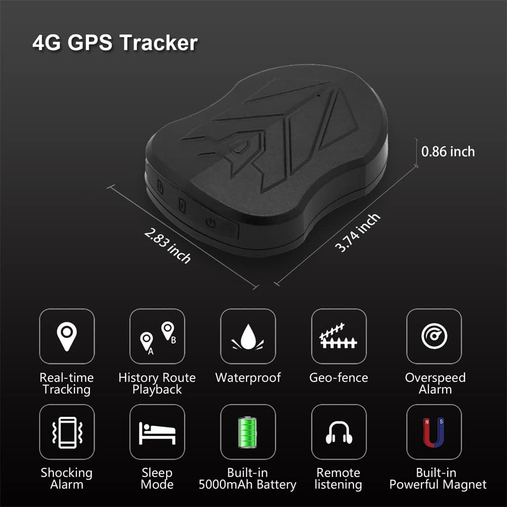 SinoTrack 4G GPS Tracker for Vehicles, ST-905L Strong Battery GPS Tracker Waterproof Locator Real-Time Location Device for Car Motorcycle Truck Taxi with No Monthly Fee Tracking System
