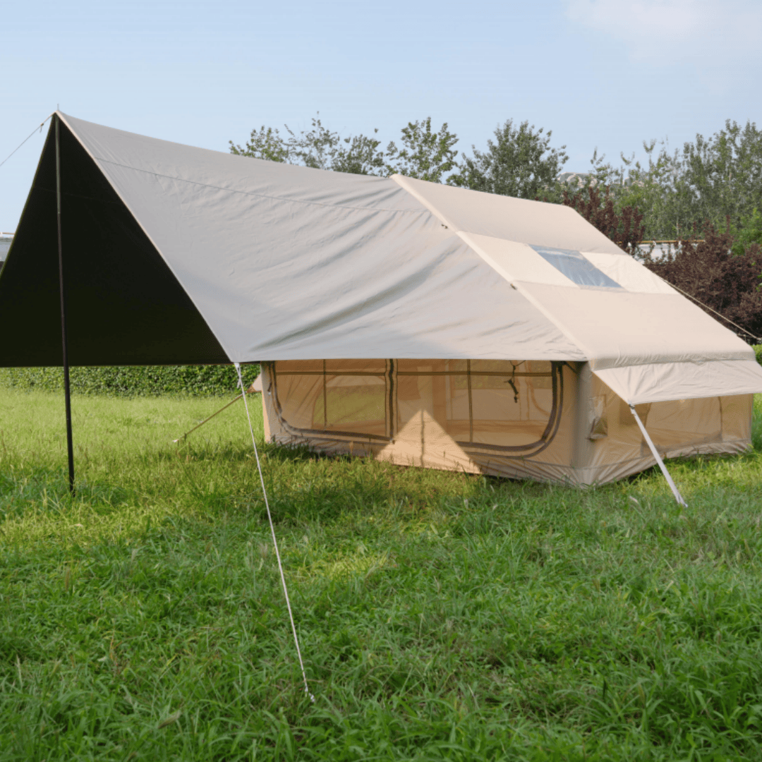 WILDBEAR.US 8 Person Air Camp Luxury Camping Inflatable Tent Extended Canopy Outdoor Waterproof Automatic Sunshade Four-season Portable Foldable 210D