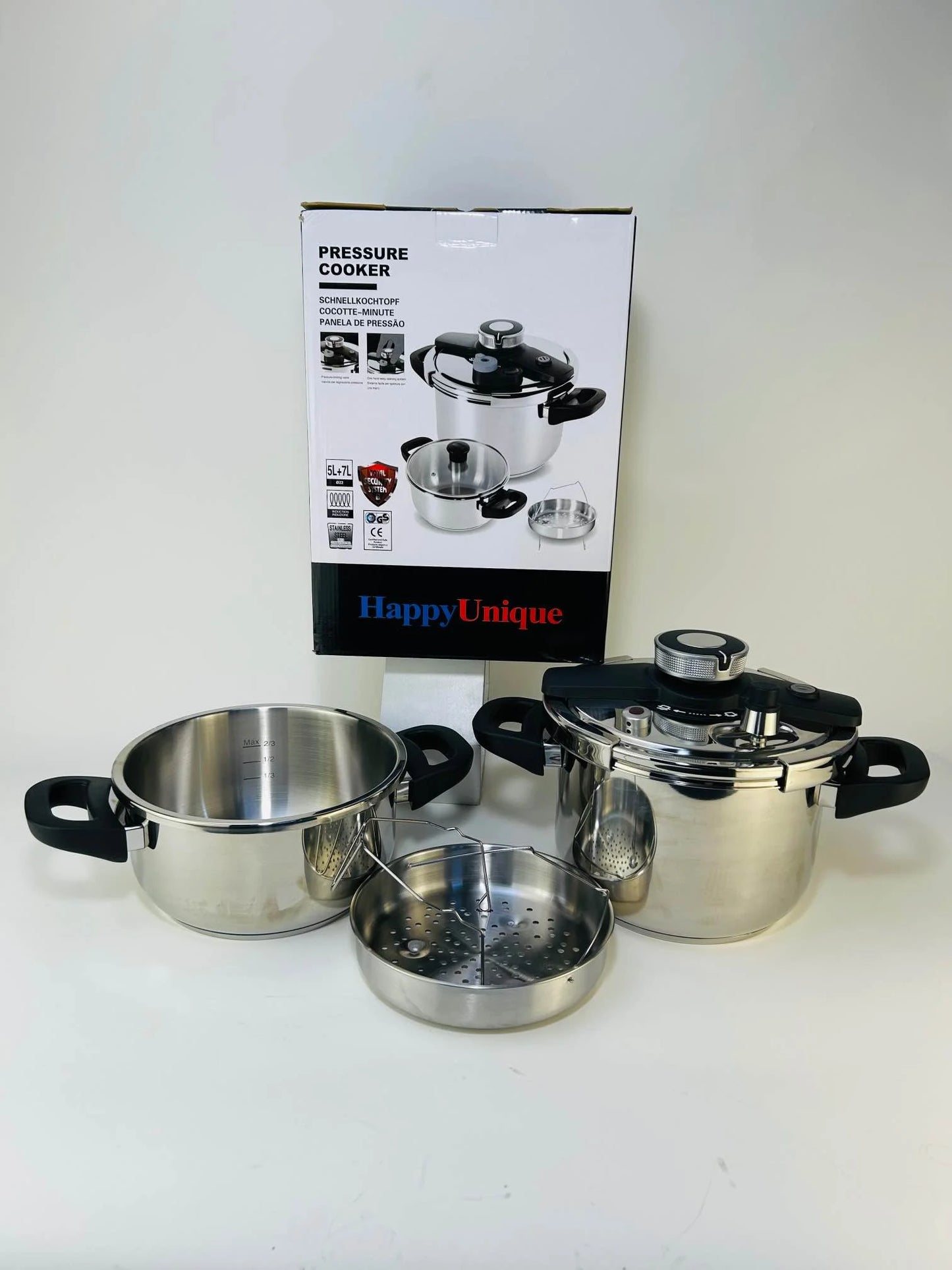 Happy Unique 7L Pressure Cooker| 2 in 1 Pure Aluminum Pressure Cooker - khan American Tools