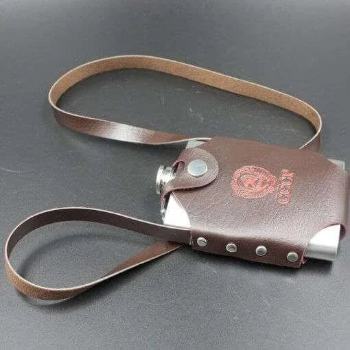Hip Flask with embossed Holster | Russian (CCCP) Stainless Steel - khan American Tools