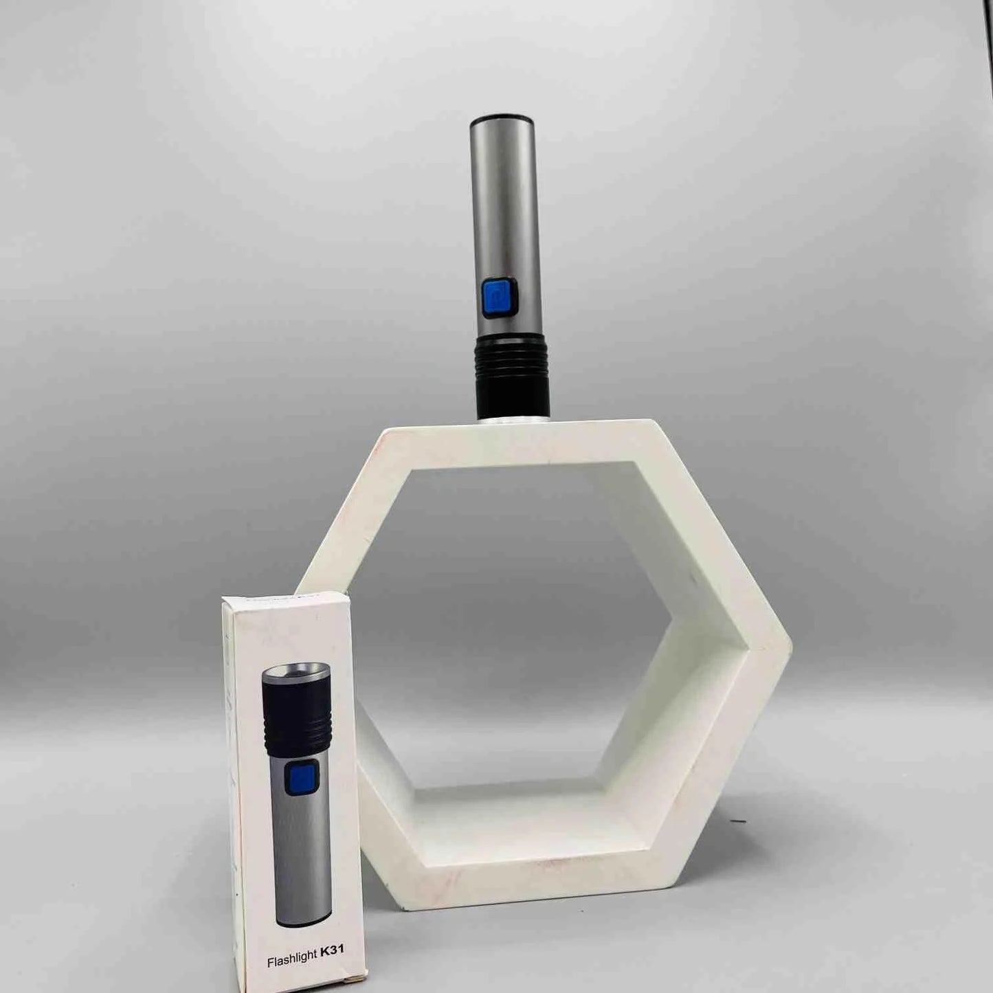 K31 Powerful T6 LED Flashlight Lamp Zoom | T6 LED Flashlight with USB charging - khan American Tools