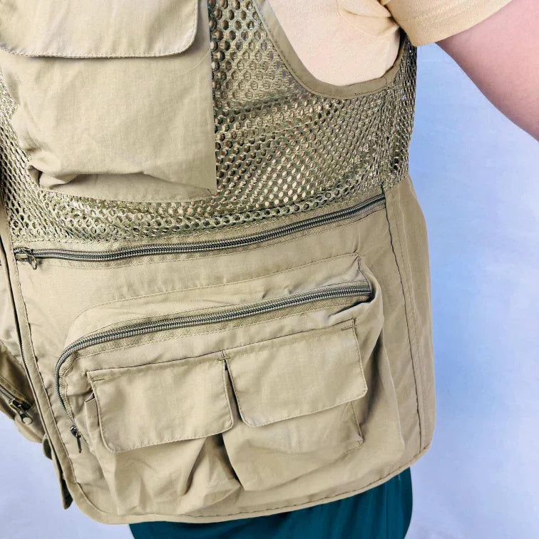 Hunting Jacket With 6 Pocket | Men Outdoor Fishing Vest Casual V Neck - khan American Tools