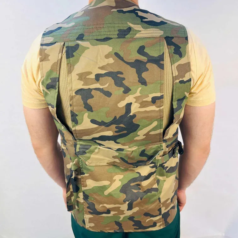 Men Utility Multi Pocket Jacket | Sleeveless Camouflage Jacket For Men