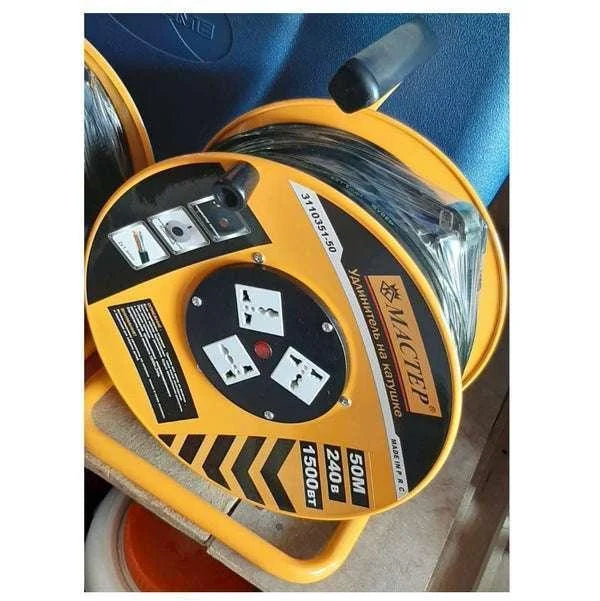 Outdoor Wire Extension 50-Meter | Rolling Cable Extension 240 Volts - khan American Tools