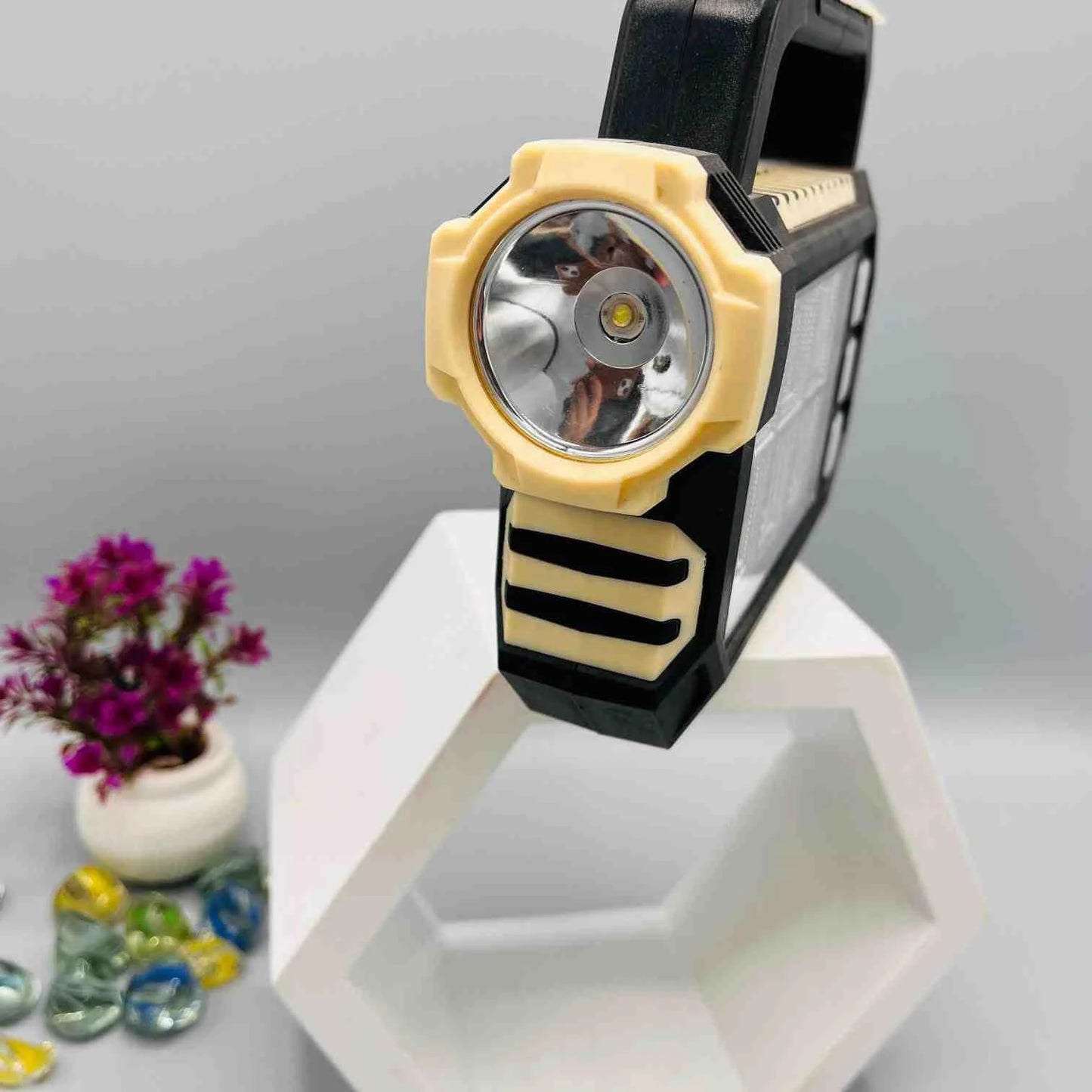 Portable Solar Multilight | Solar Multi Light Source Portable Lamp | 3 Modes (Torch, Wide Light Lamp) & USB Charging Port Power Bank – Model: HS-8029-7-B - khan American Tools