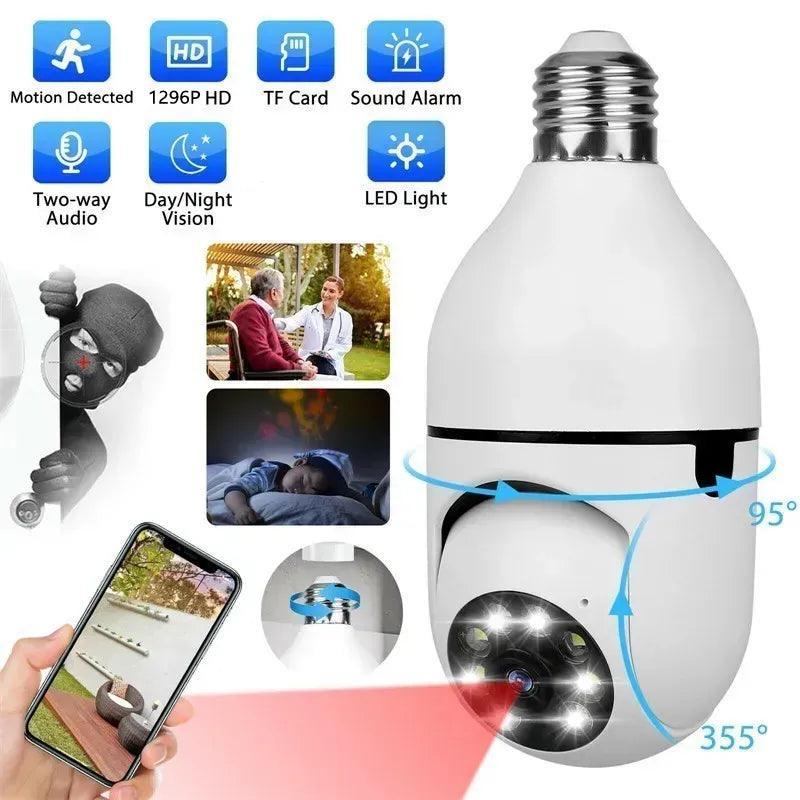 V380 Pro 720P Wireless E27 Bulb Camera | 360° Panoramic Smart Security Camera Wi-Fi - khan American Tools
