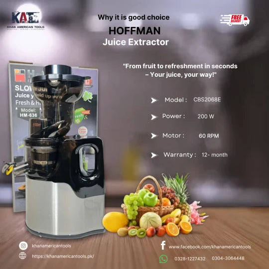 Hoffman Juice Extractor | Hoffman HM : 636 Slow Juicer - khan American Tools