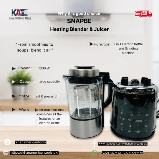 Snapbe Heating Blender & Juicer | 2 in 1 Electric Kettle and Grinding Machine