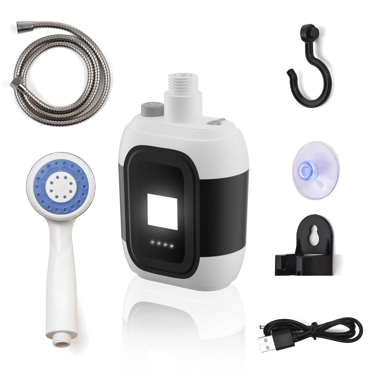 Waterproof Bath Shower Pump 12V Electric Outdoor Versatile Portable Toilet Shower for Camping Hiking Traveling