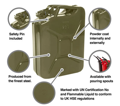 20L Heavy-Duty Steel Jerry Can