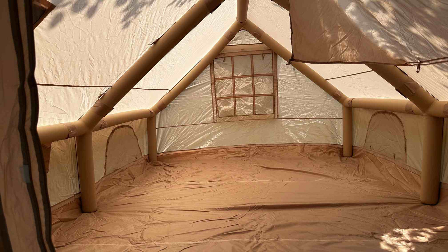 Portable Inflatable Air Tent for Camping Large Blow Up Tent 14-16 Person House 4 Season Air with Pump Easy Set up Waterproof Outdoor Oxford - khan American Tools