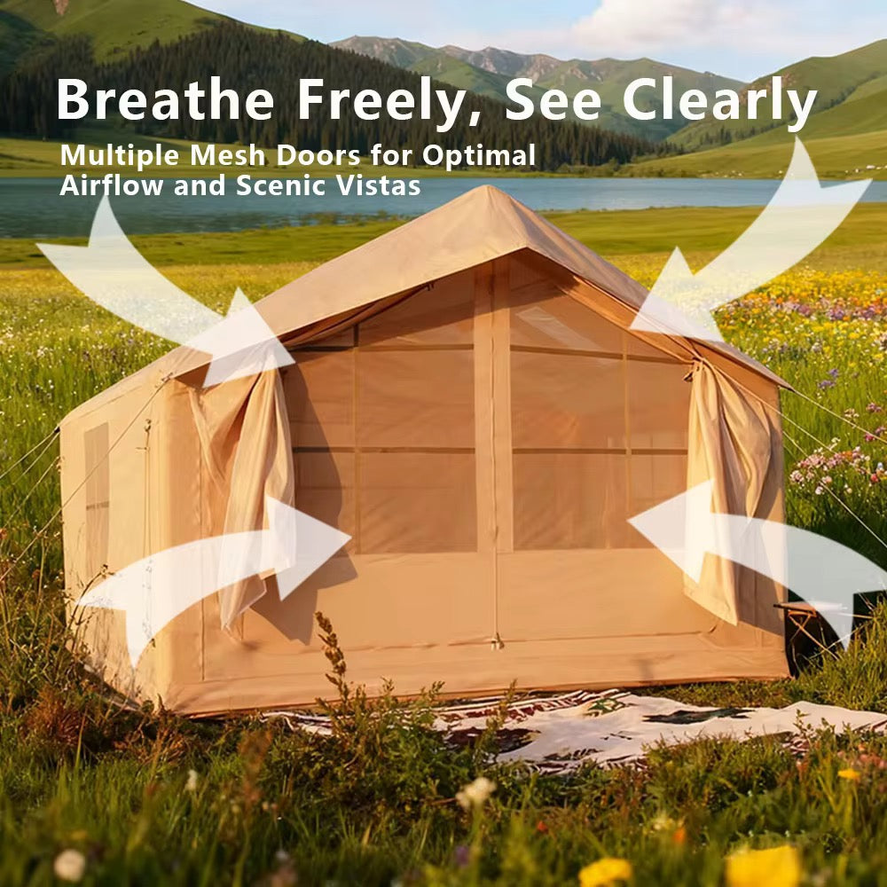 Custom Multi Persons Large Two Room Waterproof Inflatable House Air Tent Outdoor Inflatable Camping Tent