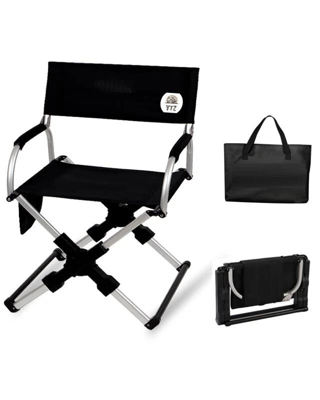 Outdoor Pico Arm Chair, Folding Director's Chair with Carry Bag Black