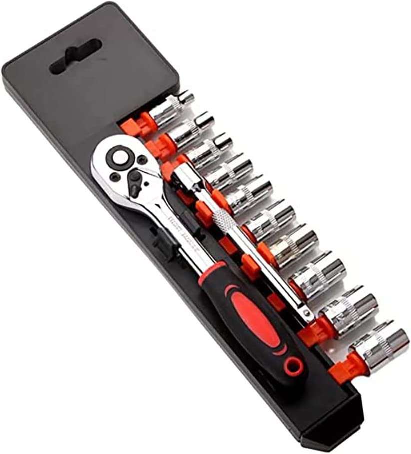 12-Piece 1/4" Ratchet Socket Wrench Set, - khan American Tools