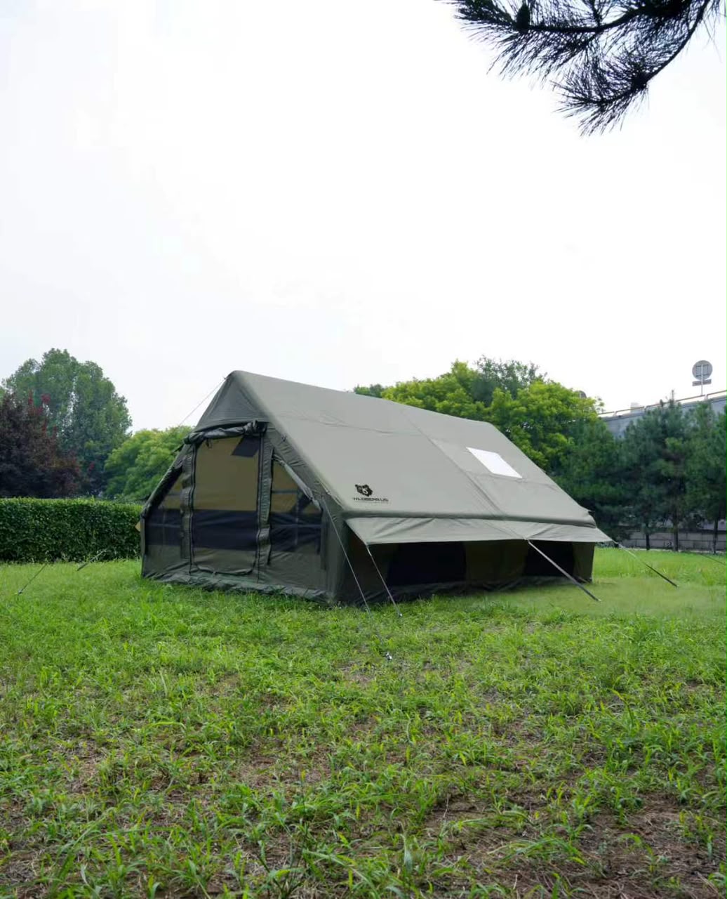 WILDBEAR.US Inflatable Camping Tent 16 Person with Air Pump, Military Grade Quaility Waterproof Air Tent with Carry Bag, Tear Resistant Tent, Easy Setup Oxford Blow Up tent, Windproof Glamping House for Camping, Outdoor