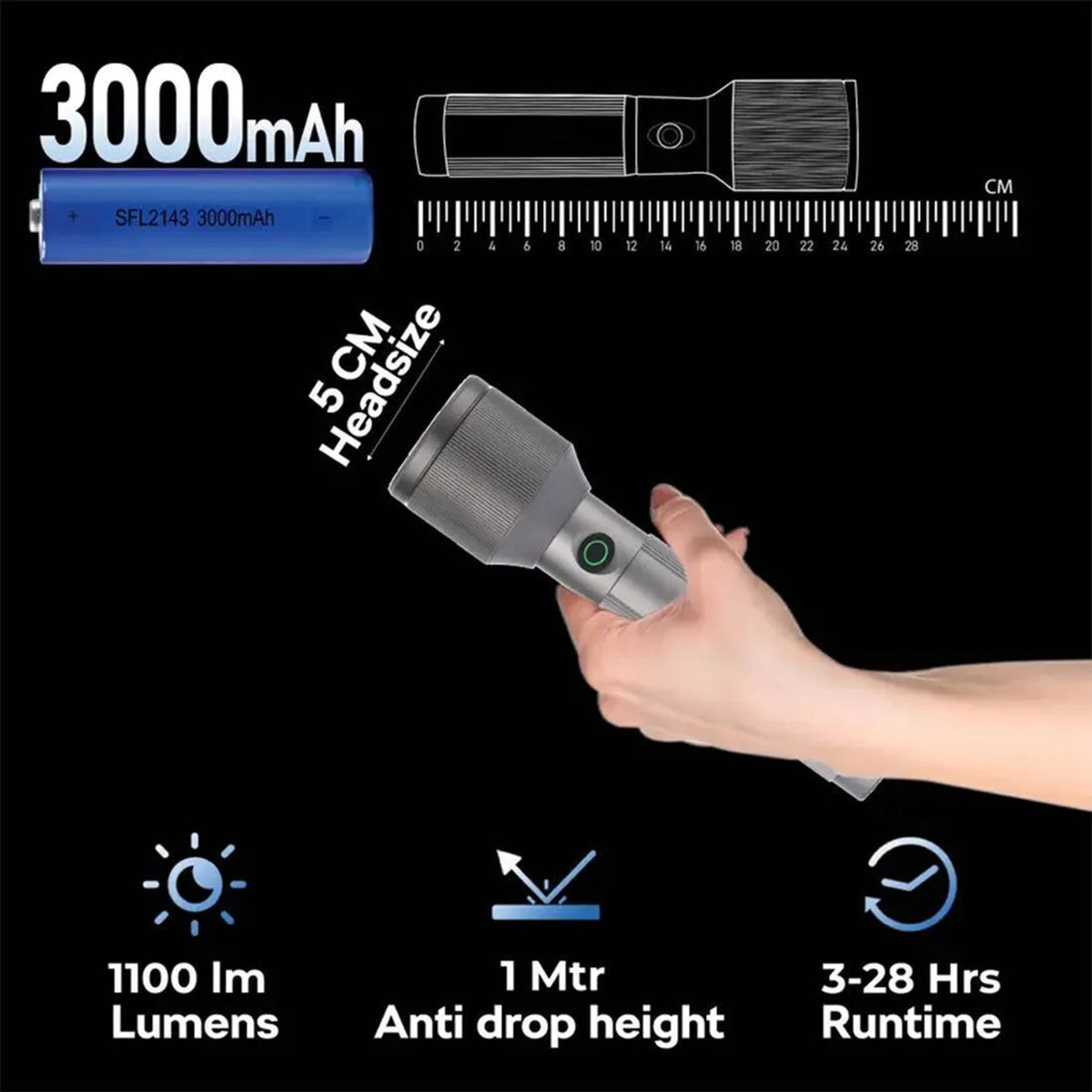 COBA CB-2606 long-range LED flashlight
