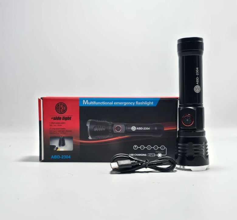 ABD Multifunctional Flash Light | ABD 2304 Flash Light With Usb Charging - khan American Tools