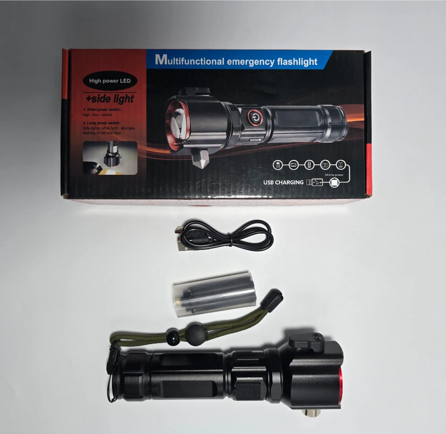 High Power Multifunctional Flashlight | Torch With Usb Charging - khan American Tools