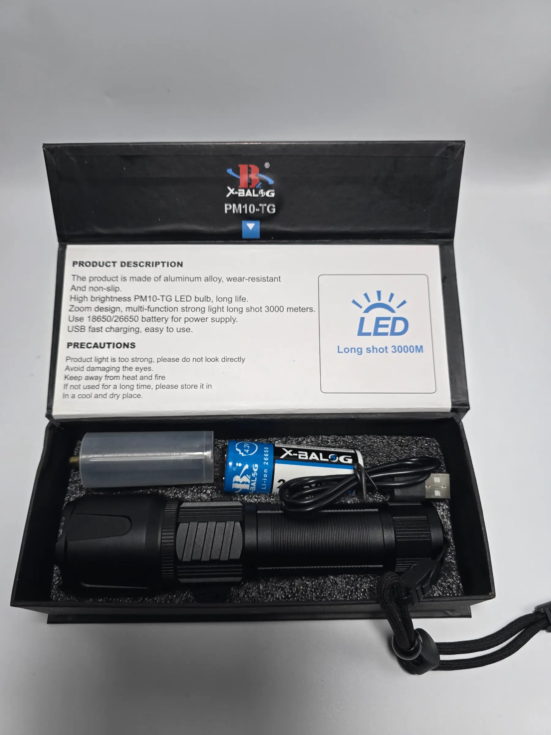 PM10-TG LED Flashlight | High Power Torch With Usb Charging - khan American Tools