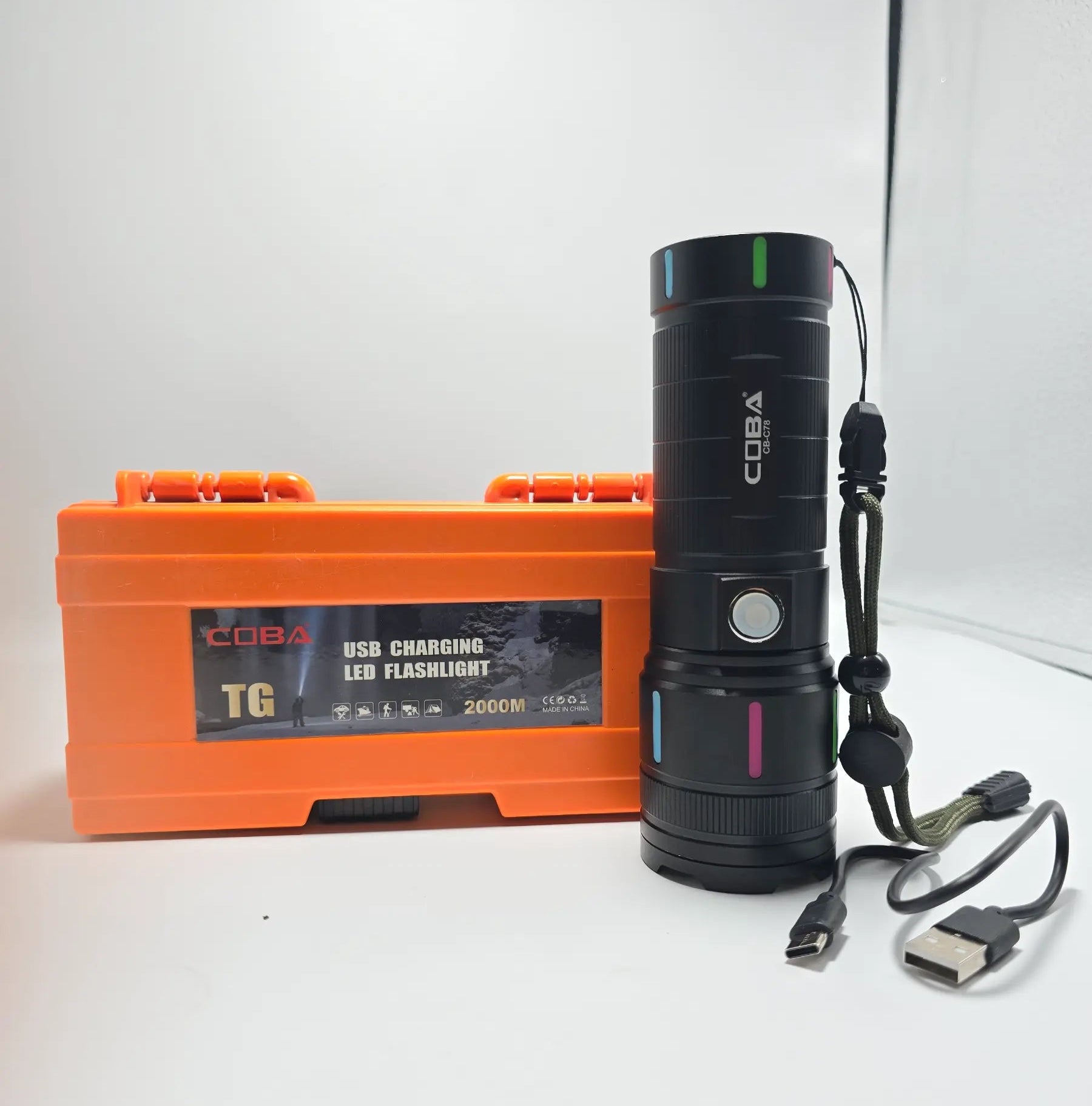 COBA LED Flashlight 2000M Range | Long Range Torch Light - khan American Tools