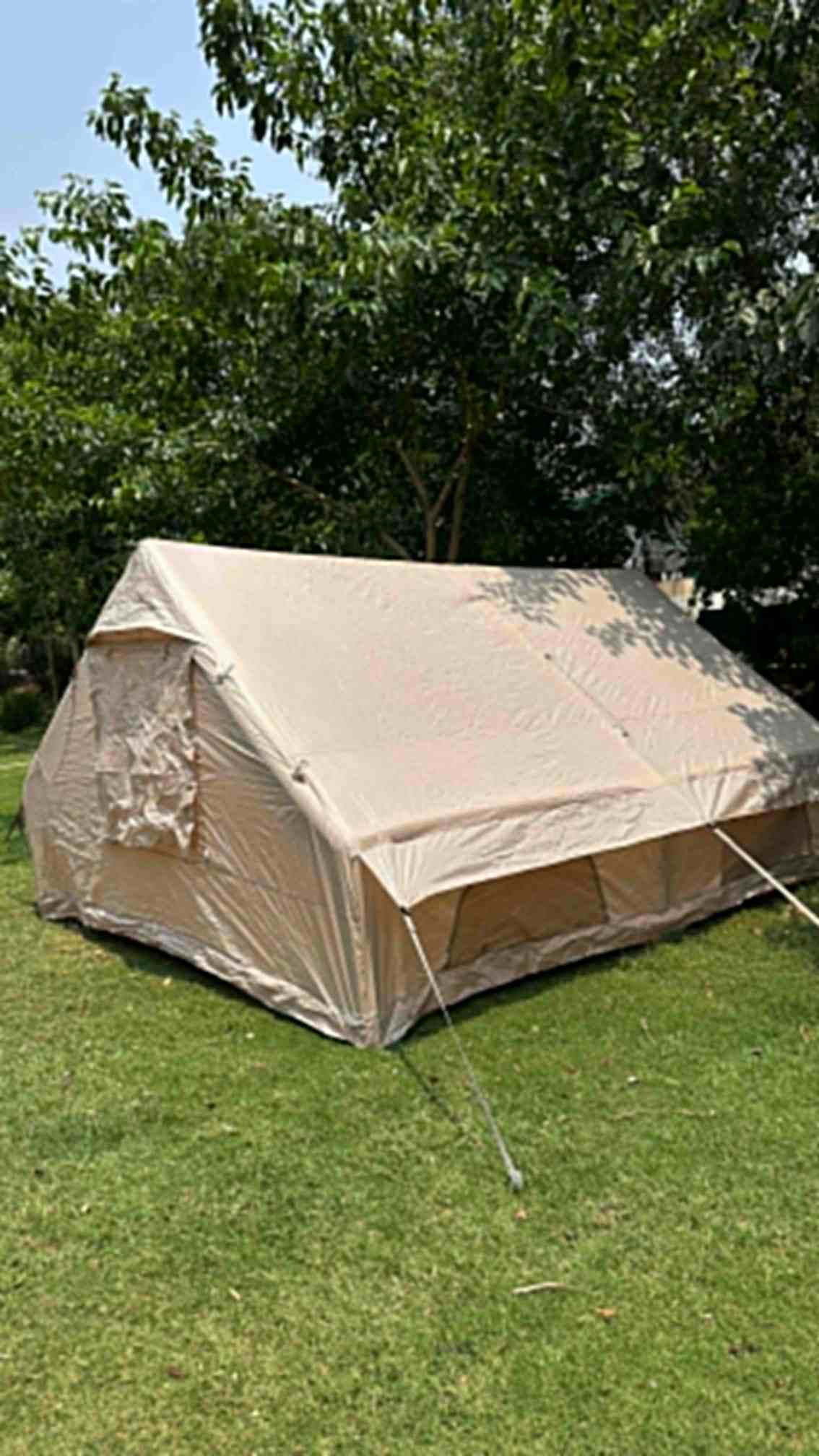 Portable Inflatable Air Tent for Camping Large Blow Up Tent 14-16 Person House 4 Season Air with Pump Easy Set up Waterproof Outdoor Oxford - khan American Tools