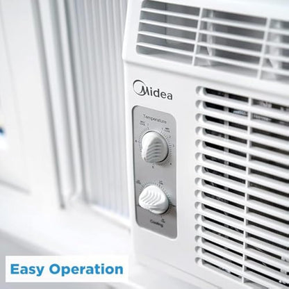 Midea 5,000 BTU EasyCool Small Window Air Conditioner - Cool Up To 150 Sq. Ft. With Easy-to-Use Mechanical Controls And Reusable Filter, Perfect For Small Bedroom, Living Room, Home Office