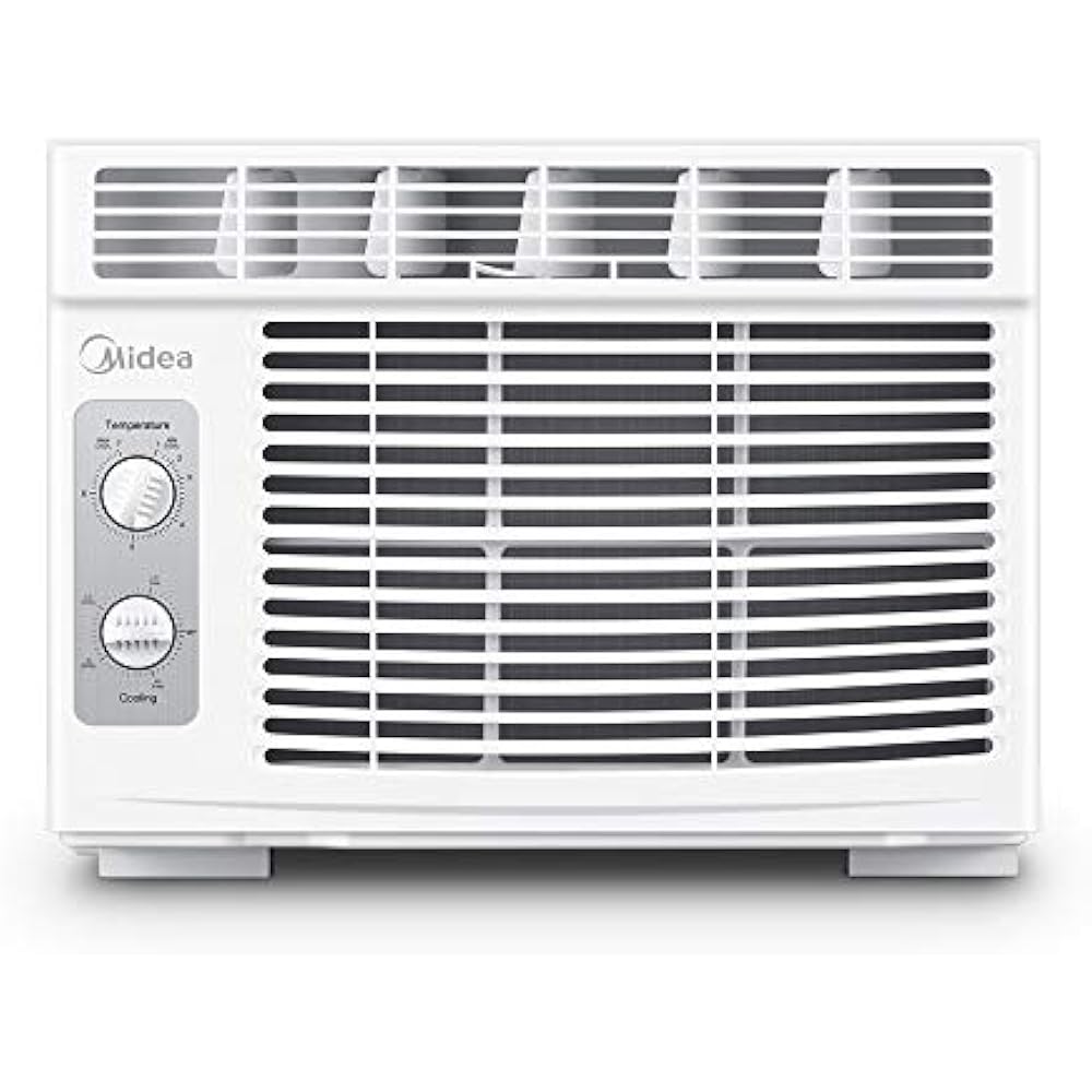 Midea 5,000 BTU EasyCool Small Window Air Conditioner - Cool Up To 150 Sq. Ft. With Easy-to-Use Mechanical Controls And Reusable Filter, Perfect For Small Bedroom, Living Room, Home Office