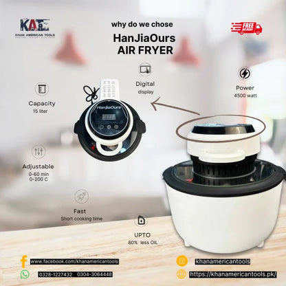 Hanjiaours Air fryer 4500W | Air Fryer With 15L Capacity - khan American Tools
