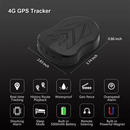 SinoTrack 4G GPS Tracker for Vehicles, ST-905L Strong Battery GPS Tracker Waterproof Locator Real-Time Location Device for Car Motorcycle Truck Taxi with No Monthly Fee Tracking System
