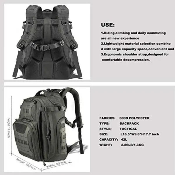 Black Tactical Bag | Travelling Bag For Men - khan American Tools