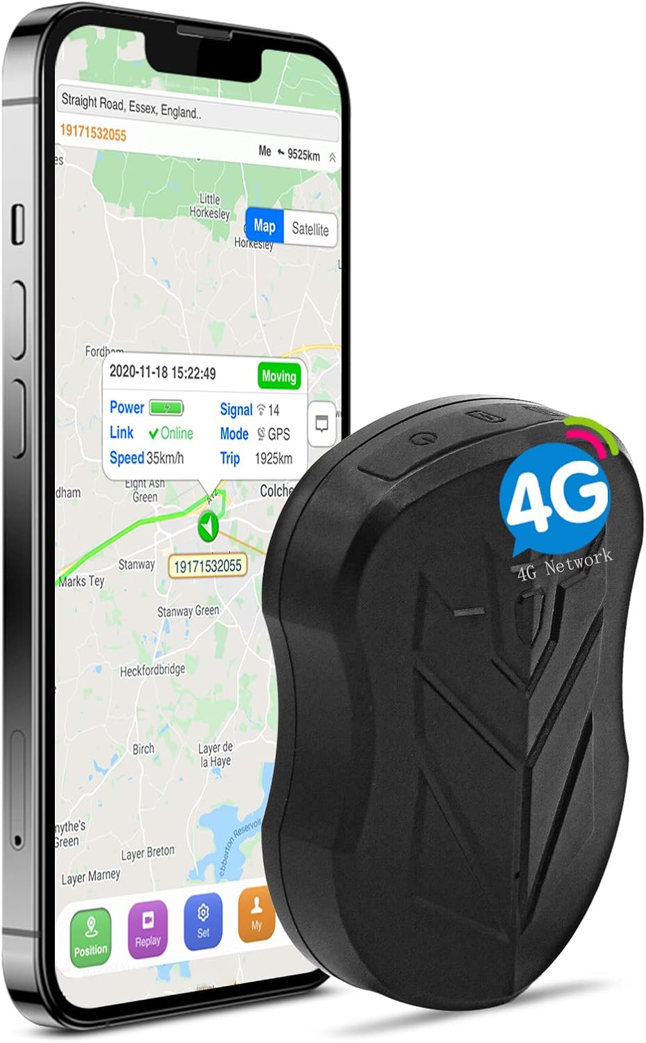 SinoTrack 4G GPS Tracker for Vehicles, ST-905L Strong Battery GPS Tracker Waterproof Locator Real-Time Location Device for Car Motorcycle Truck Taxi with No Monthly Fee Tracking System