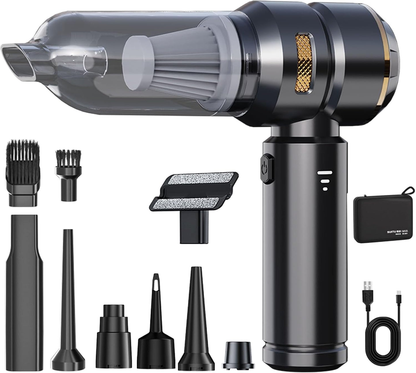 4-in-1 handheld vacuum cleaner, 9000mAH,USB Rechargeable, 21,000Pa Ultra Suction Power for Quickly Cleaning Car Interiors, Household Crevices
