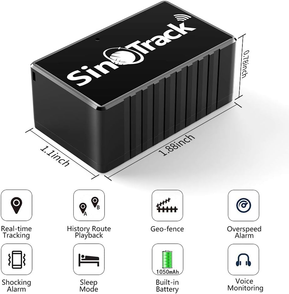 SinoTrack ST-903 GPS Tracker Car Mini GPS Tracker Locator Real-Time Location Hidden Tracking Device with Voice Monitor for Cars Motorcycles Truck Taxi Kids Persons