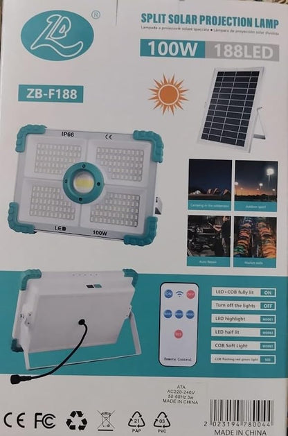 Solar Flood Light with Separate Unit and Remote Control