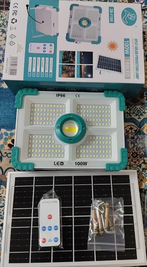 Solar Flood Light with Separate Unit and Remote Control