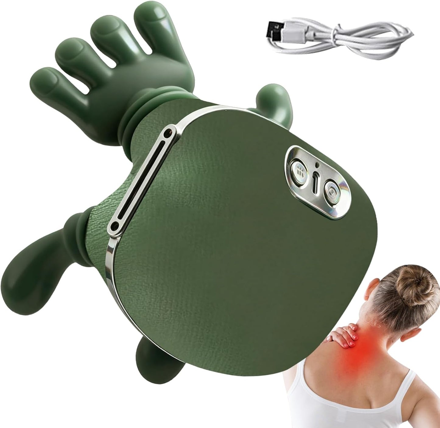 Neck Massager with Heat Deep Tissue Relax Device | Rechargeable Neck and Back Massager with 2 Mode Heat for Home Travel Break After Exercise Daily Routine Bedtime Study