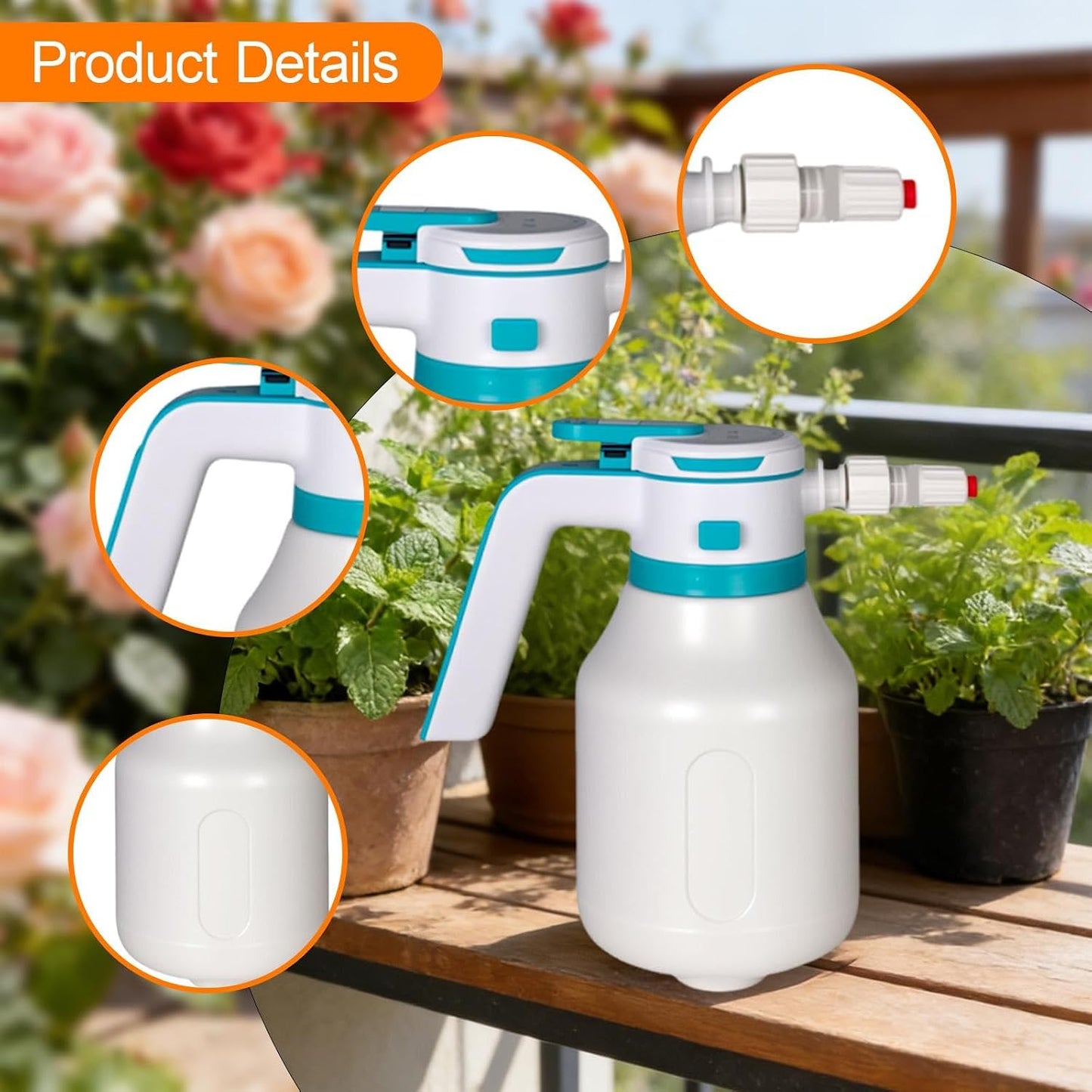 Electric Foam Sprayer with -handed, Visible Battery, Stable Spray Head, Powerful Cleaning Action for And Spraying, Beige