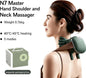 Neck Massager with Heat Deep Tissue Relax Device | Rechargeable Neck and Back Massager with 2 Mode Heat for Home Travel Break After Exercise Daily Routine Bedtime Study