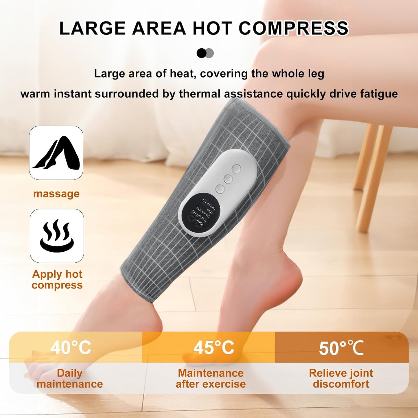 Cordless Leg Massager, Calf Massager, Rechargeable Ankle Wraps Air Compression Massager, 3 Modes and 3 Intensities, Relieve Leg Muscle Pain, Promote Blood Circulation
