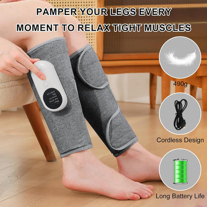 Cordless Leg Massager, Calf Massager, Rechargeable Ankle Wraps Air Compression Massager, 3 Modes and 3 Intensities, Relieve Leg Muscle Pain, Promote Blood Circulation
