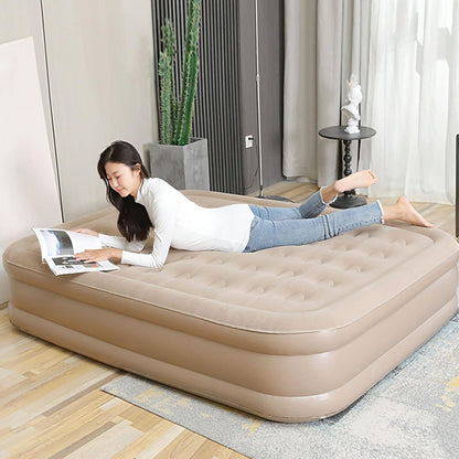 2 Person Air Mattress Inflatable Air Bed, 40cm Height Portable Waterproof Inflatable Mattress Built in Pump Durable PVC Inflatable Air Mattress Easy Inflation Deflation for Home