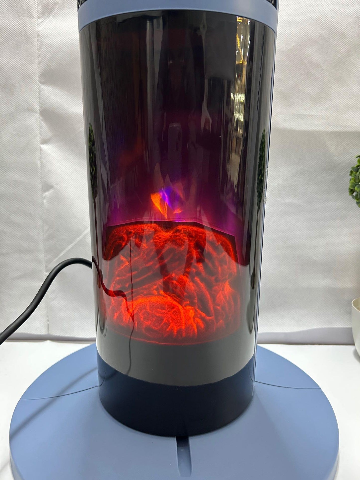 Hot/cold Electric heater with flaming mountains