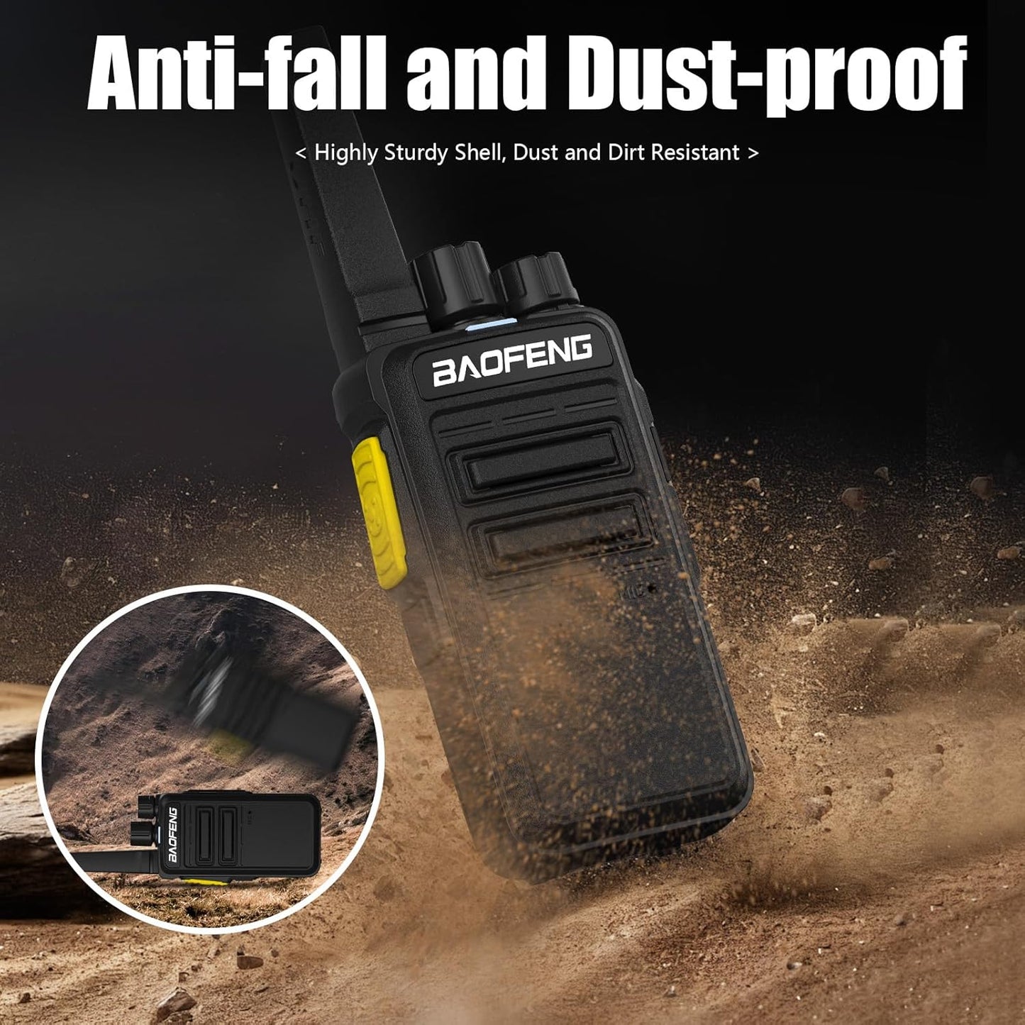 BAOFENG Radio BD-V21A 2pcs Mini Two Way Radios Encrypted Call 16 Channels Noise Reduction Walkie Talkie VOX UHF Single Band with Speaker Mic