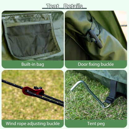 Air Inflatable Camping Tent with Hand Pump Easy Setup Outdoor Blow up Tent 16 Person Oxford 4 Season Glamping Air Tents Cabin House with Mesh Windows & Door