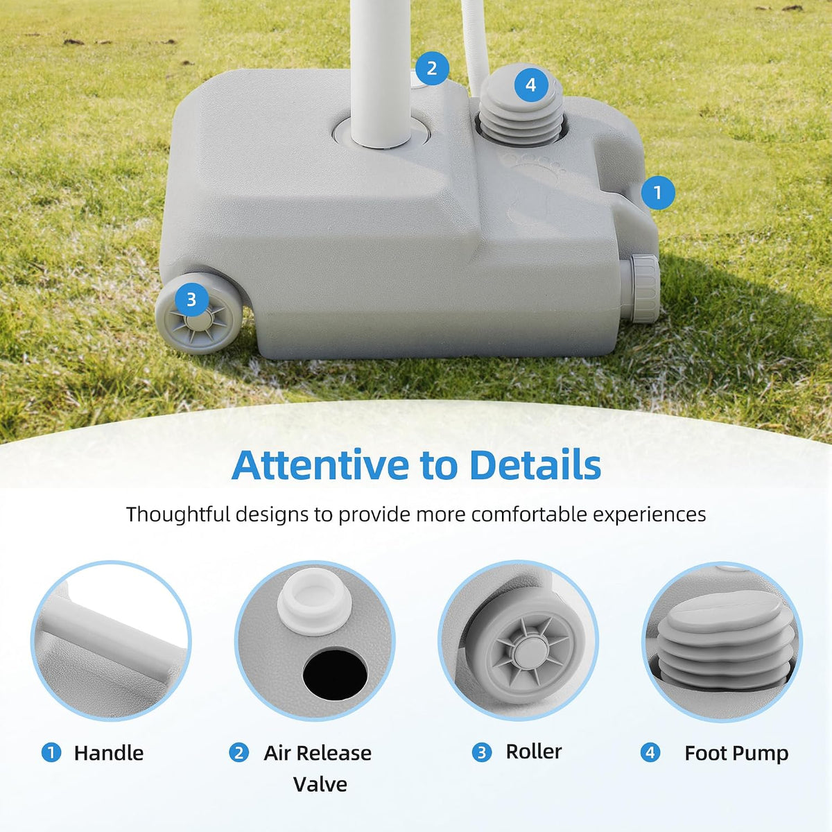 Portable Sink Camping Hand Washing Station, 20L Wash Basin Stand with Rolling Wheels, Soap Dispenser, Towel Holder, Handle for Garden, Outdoor, Travel, Boat, Gathering, Worksite