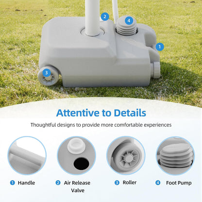 Portable Sink Camping Hand Washing Station, 20L Wash Basin Stand with Rolling Wheels, Soap Dispenser, Towel Holder, Handle for Garden, Outdoor, Travel, Boat, Gathering, Worksite