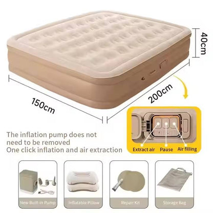 3 Person High Quality PVC Material Fully Automatic Inflatable Double Mattress for Waterproof Hiking-for Camping