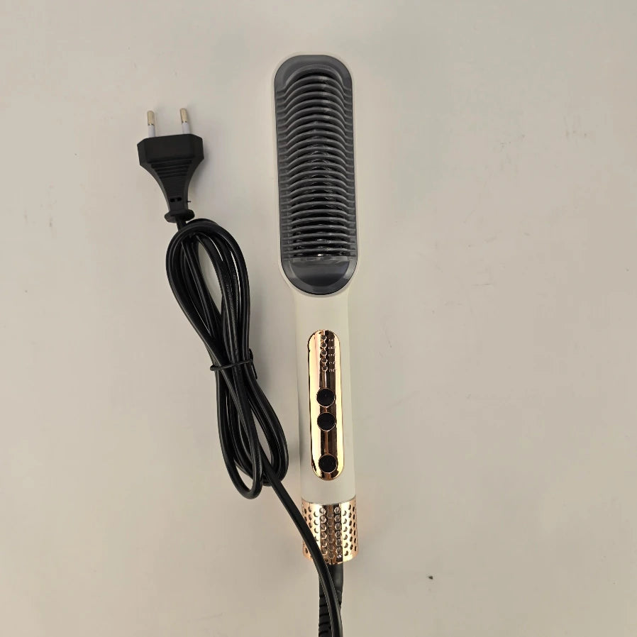 Babyverse BA-1088 Hair Straightener Brush | Hot Air Brush With Adjustable Heat Seting - khan American Tools